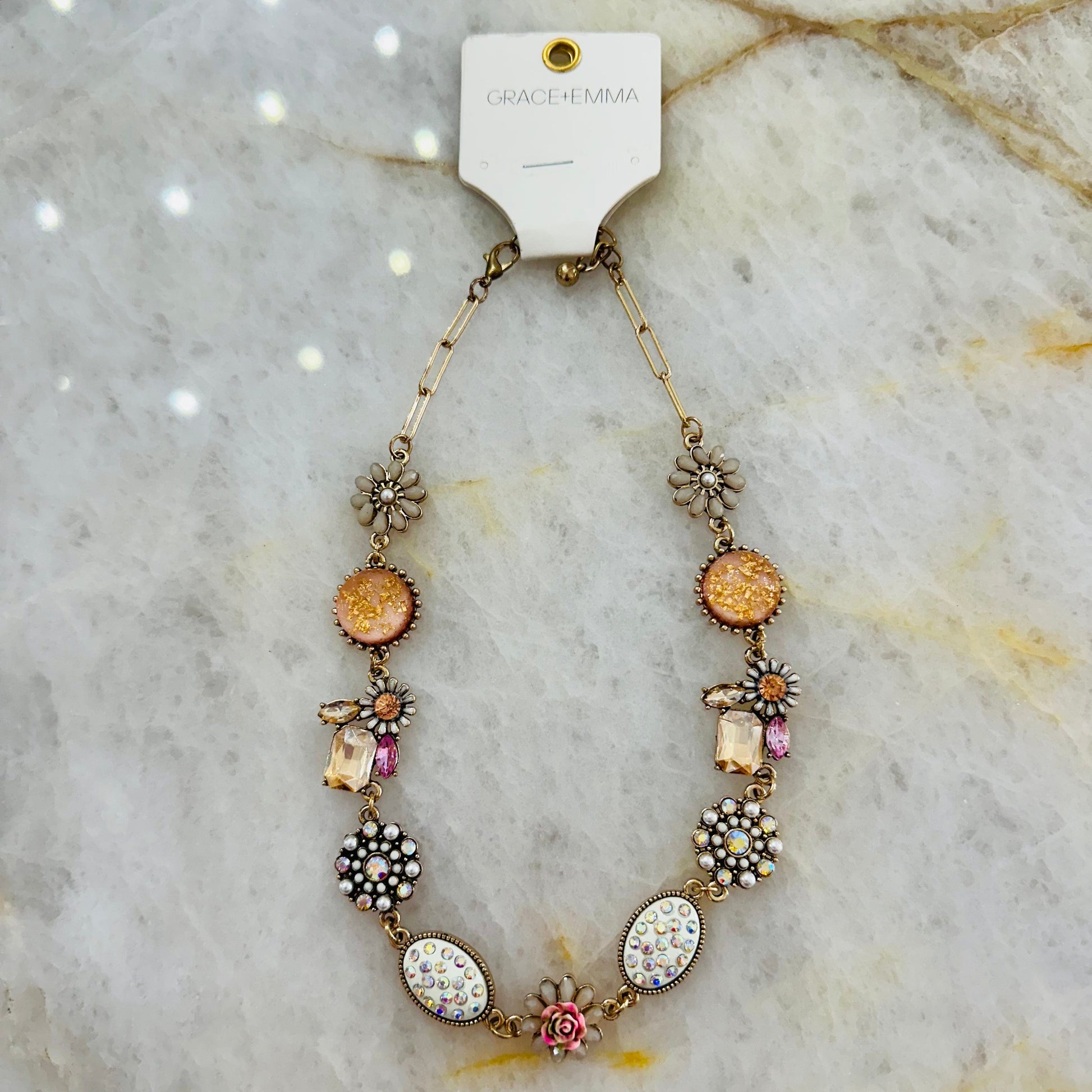 Envy Stylz Boutique Women - Accessories - Necklace Multi-Gem Gold Necklace