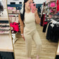 Envy Stylz Boutique Women - Apparel Beige Crop Top And Jogger Set