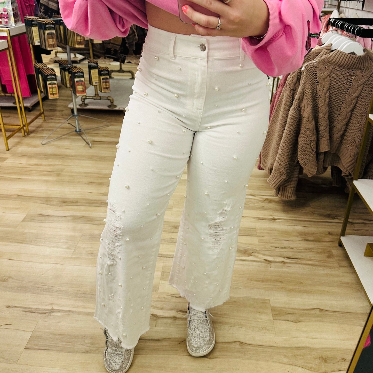 Envy Stylz Boutique Women - Apparel - Jeans White Pearl Jeans