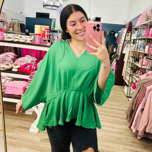 Envy Stylz Boutique Women - Apparel - Shirts Medium Flowy Green Top