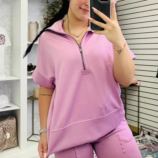 Envy Stylz Boutique Women - Apparel - Shirts - Pull Over Purple Zipped Pullover