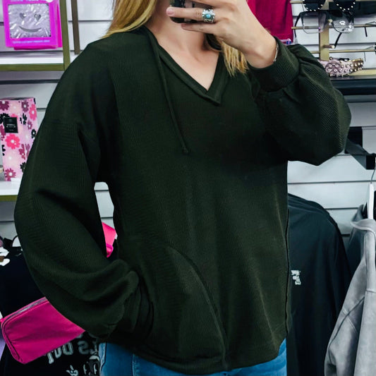 Envy Stylz Boutique Women - Apparel - Shirts - Sweater Small Dark Forest Green Pullover