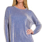 Envy Stylz Boutique Women - Apparel - Shirts - Sweater RIBBED STRIPED OVERSIZED LONG SLEEVE TOP BRIGHT BLUE