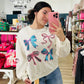 Envy Stylz Boutique Women - Apparel - Shirts - Sweater Sparkle Bow White Sweater