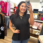 Envy Stylz Boutique Women - Apparel - Shirts - T-Shirts Black Triple Ruffle Sleeve Top
