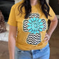 Envy Stylz Boutique Women - Apparel - Shirts - T-Shirts Chevron Turquoise Cross Graphic Tee