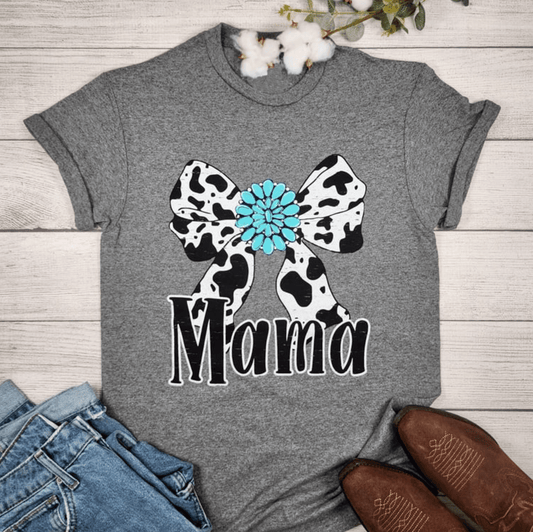 Envy Stylz Boutique Women - Apparel - Shirts - T-Shirts Cow Print Bow Mama Graphic T-shirt