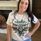 Envy Stylz Boutique Women - Apparel - Shirts - T-Shirts Cow Print Serape Turquoise Bullskull Flower Graphic Tee