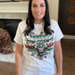 Envy Stylz Boutique Women - Apparel - Shirts - T-Shirts Cow Print Serape Turquoise Bullskull Flower Graphic Tee