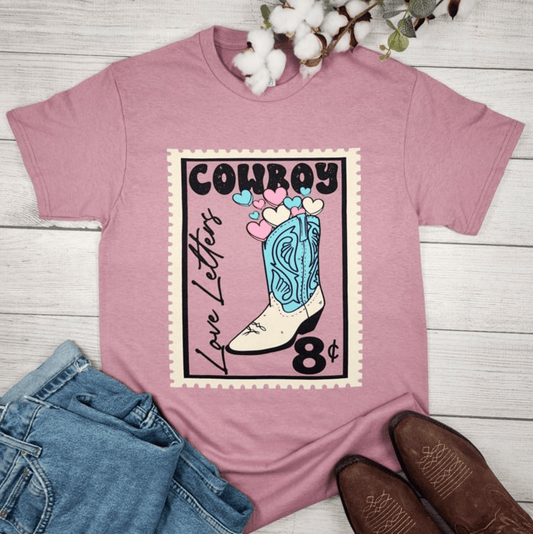 Envy Stylz Boutique Women - Apparel - Shirts - T-Shirts Cowboy Stamp Love Letter Graphic T-shirt