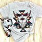 Envy Stylz Boutique Women - Apparel - Shirts - T-Shirts Cream Aztec Skull Graphic Tee