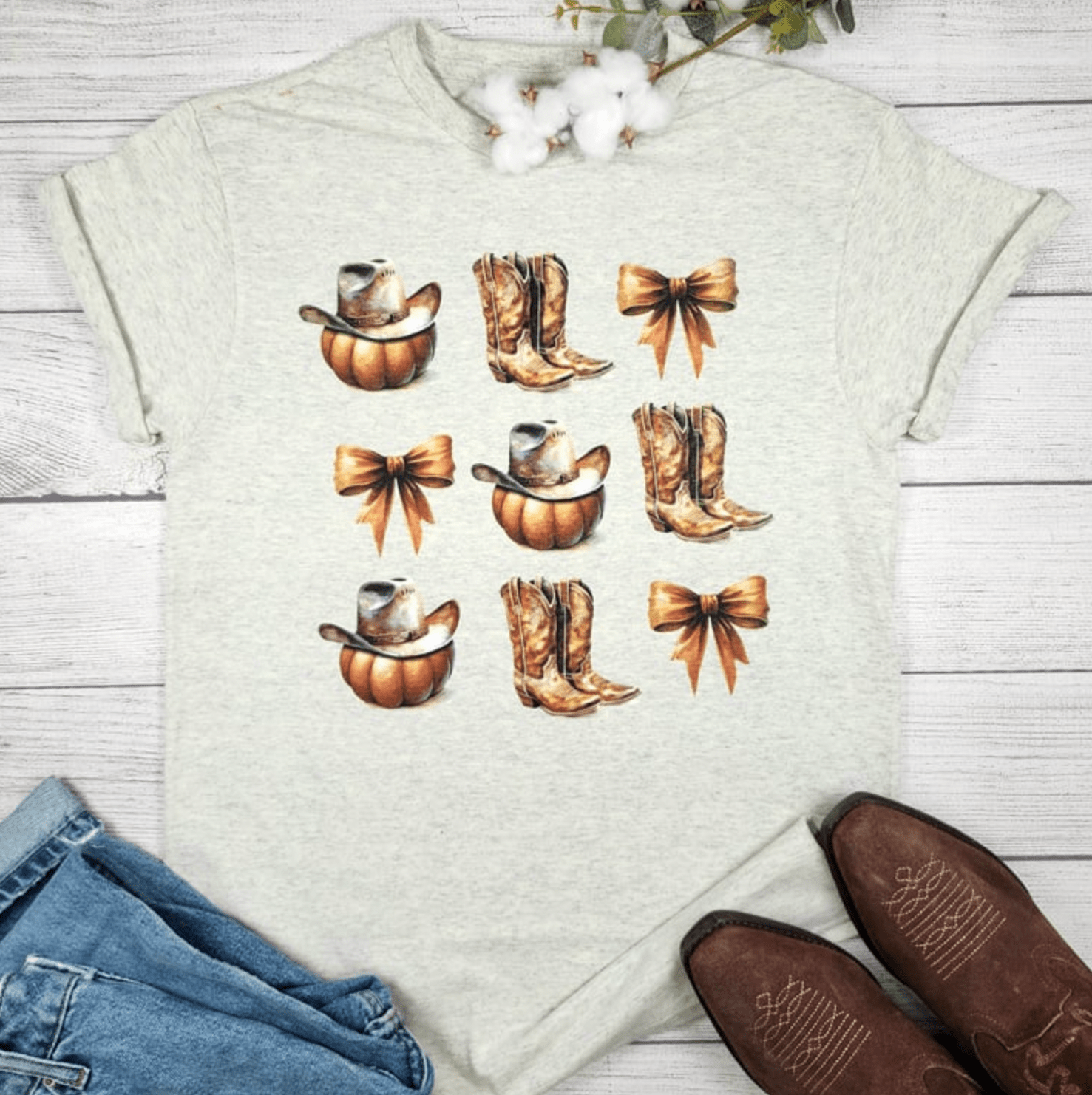 Envy Stylz Boutique Women - Apparel - Shirts - T-Shirts Fall Pumpkins Boots Graphic Tee T-shirt