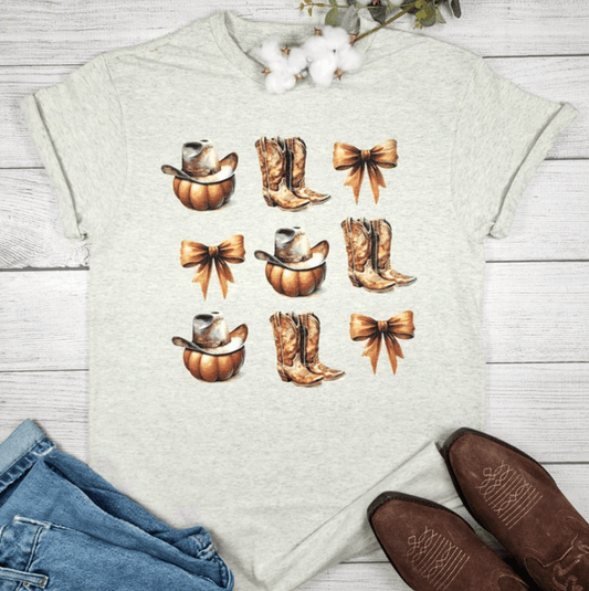 Envy Stylz Boutique Women - Apparel - Shirts - T-Shirts Fall Pumpkins Boots Graphic Tee T-shirt