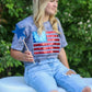 Envy Stylz Boutique Women - Apparel - Shirts - T-Shirts Flag Sequin USA Graphic Tee