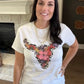 Envy Stylz Boutique Women - Apparel - Shirts - T-Shirts Flower Cow Skull Graphic Tee