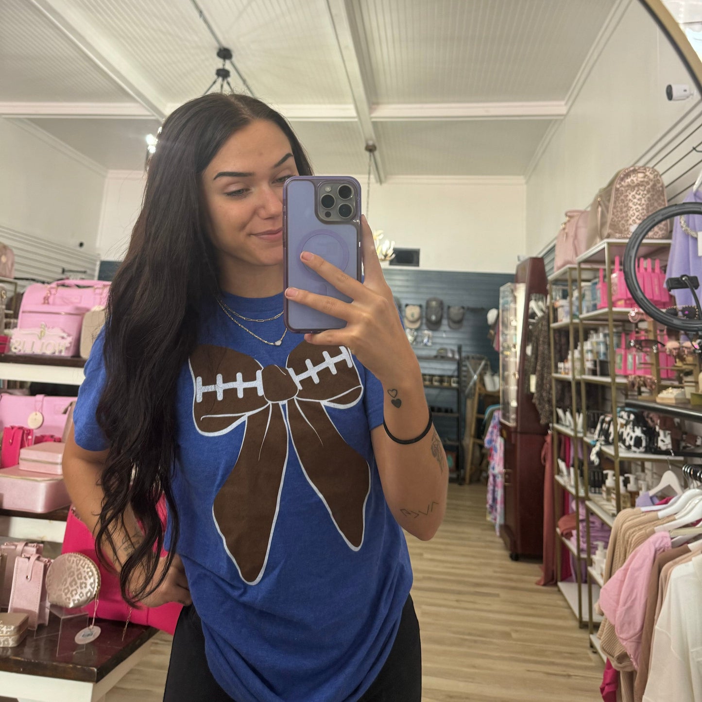 Envy Stylz Boutique Women - Apparel - Shirts - T-Shirts Football Bow T-Shirt