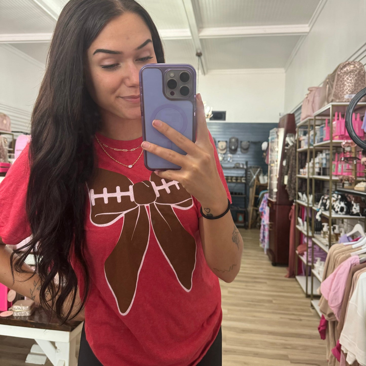 Envy Stylz Boutique Women - Apparel - Shirts - T-Shirts Football Bow T-Shirt