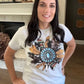 Envy Stylz Boutique Women - Apparel - Shirts - T-Shirts Glitter Serape Cow Gemstone Sunflower Graphic Tee