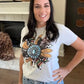 Envy Stylz Boutique Women - Apparel - Shirts - T-Shirts Glitter Serape Cow Gemstone Sunflower Graphic Tee