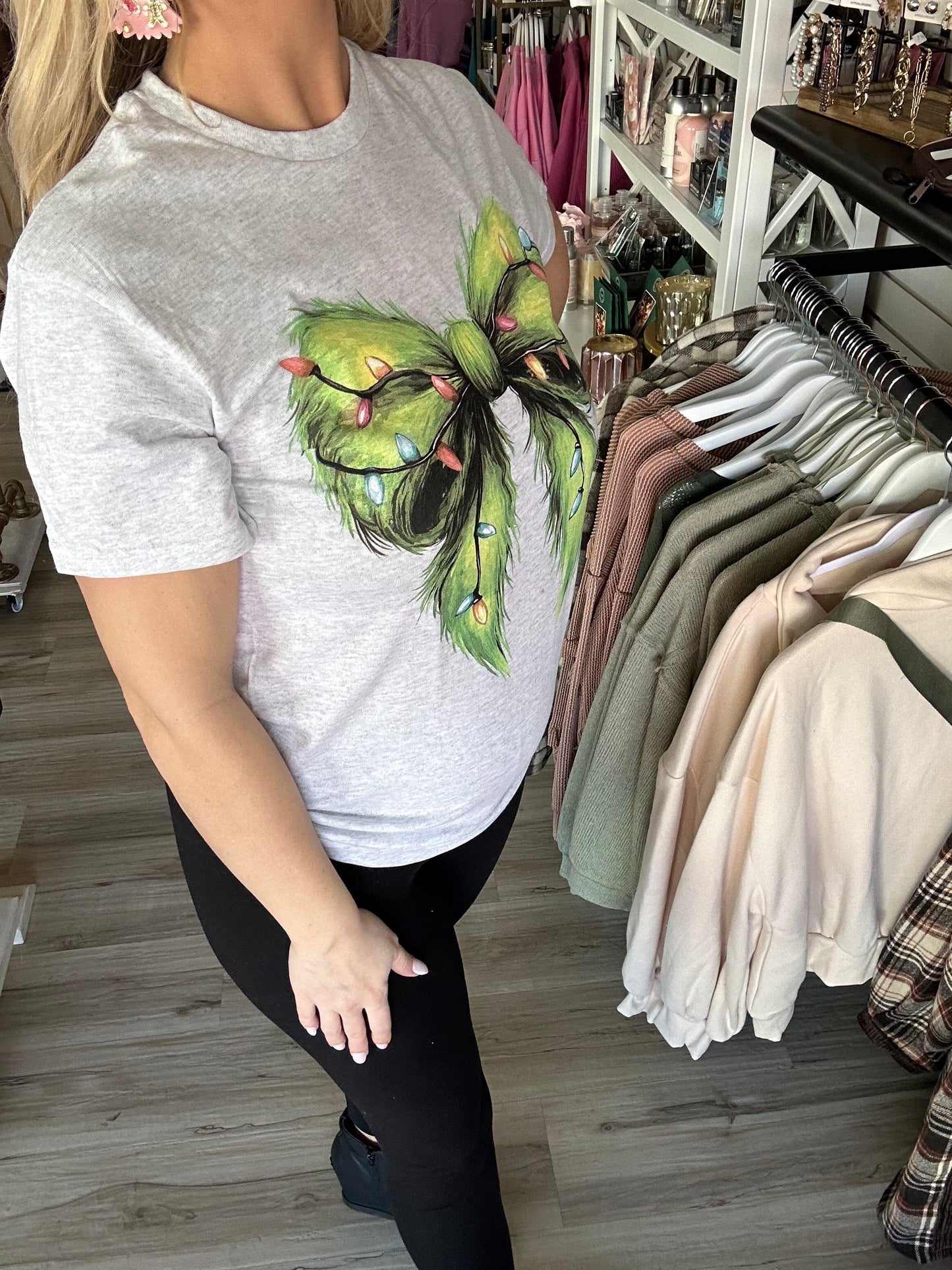 Envy Stylz Boutique Women - Apparel - Shirts - T-Shirts GREEN COQUETTE BOW Graphic Tee