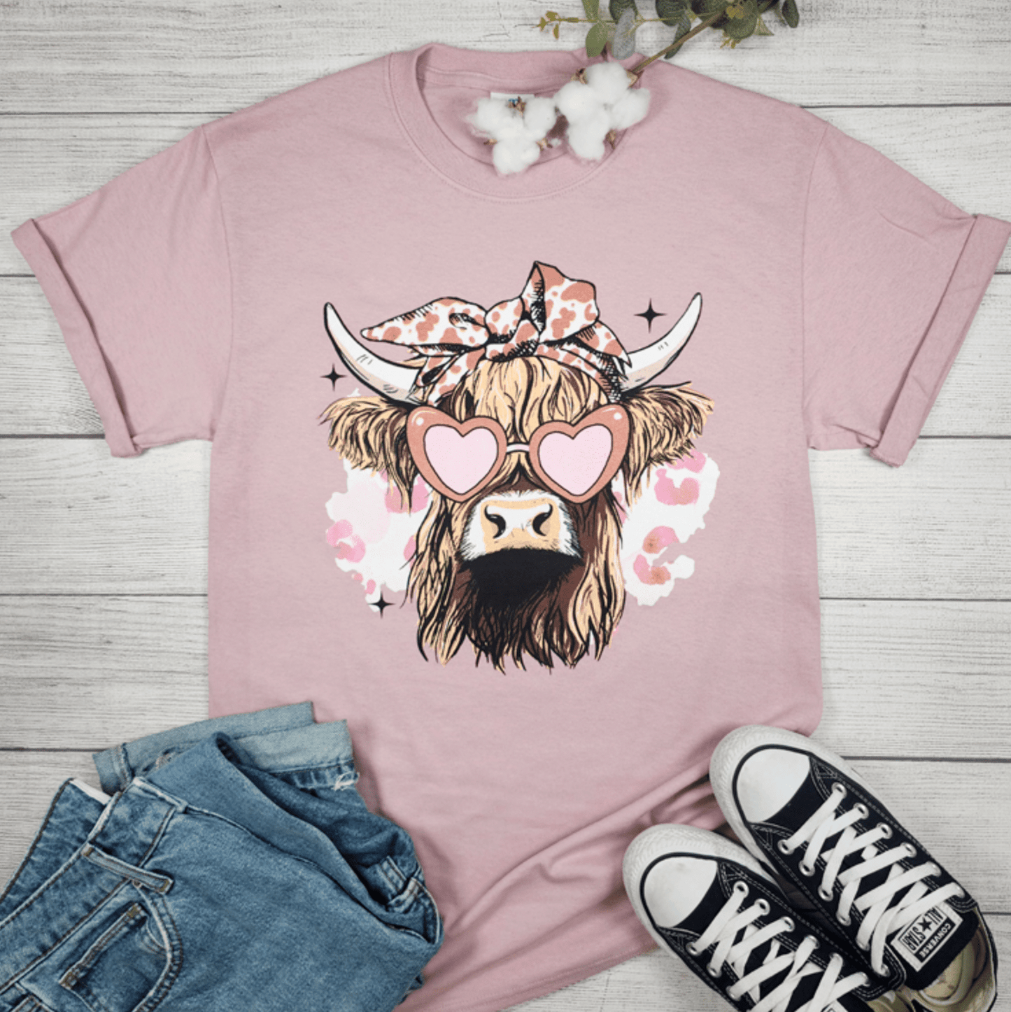 Envy Stylz Boutique Women - Apparel - Shirts - T-Shirts Highland Cow Valentines Day T-shirt