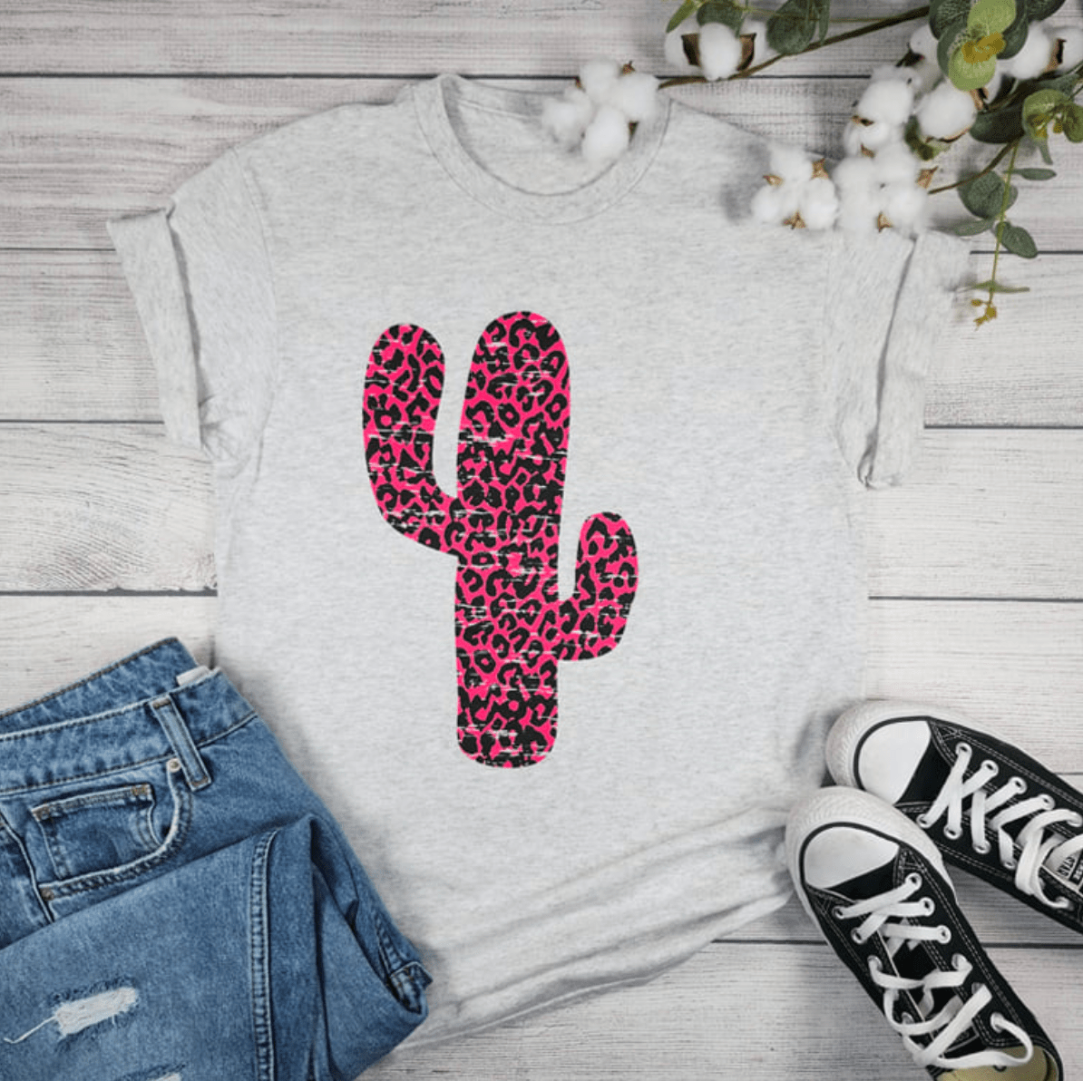 Envy Stylz Boutique Women - Apparel - Shirts - T-Shirts Hot Pink Cactus Graphic Tee