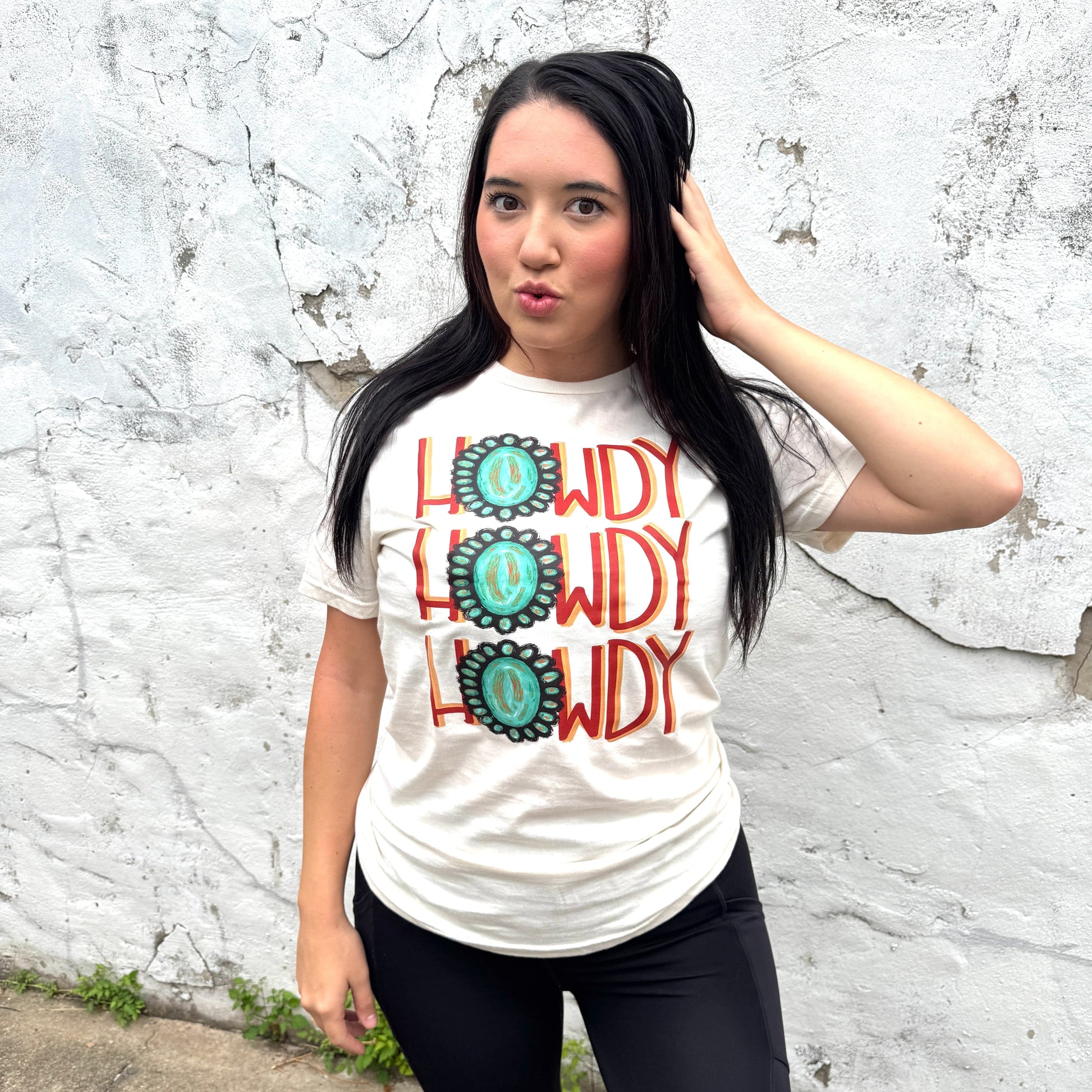 Envy Stylz Boutique Women - Apparel - Shirts - T-Shirts Howdy Turquoise Graphic Tee