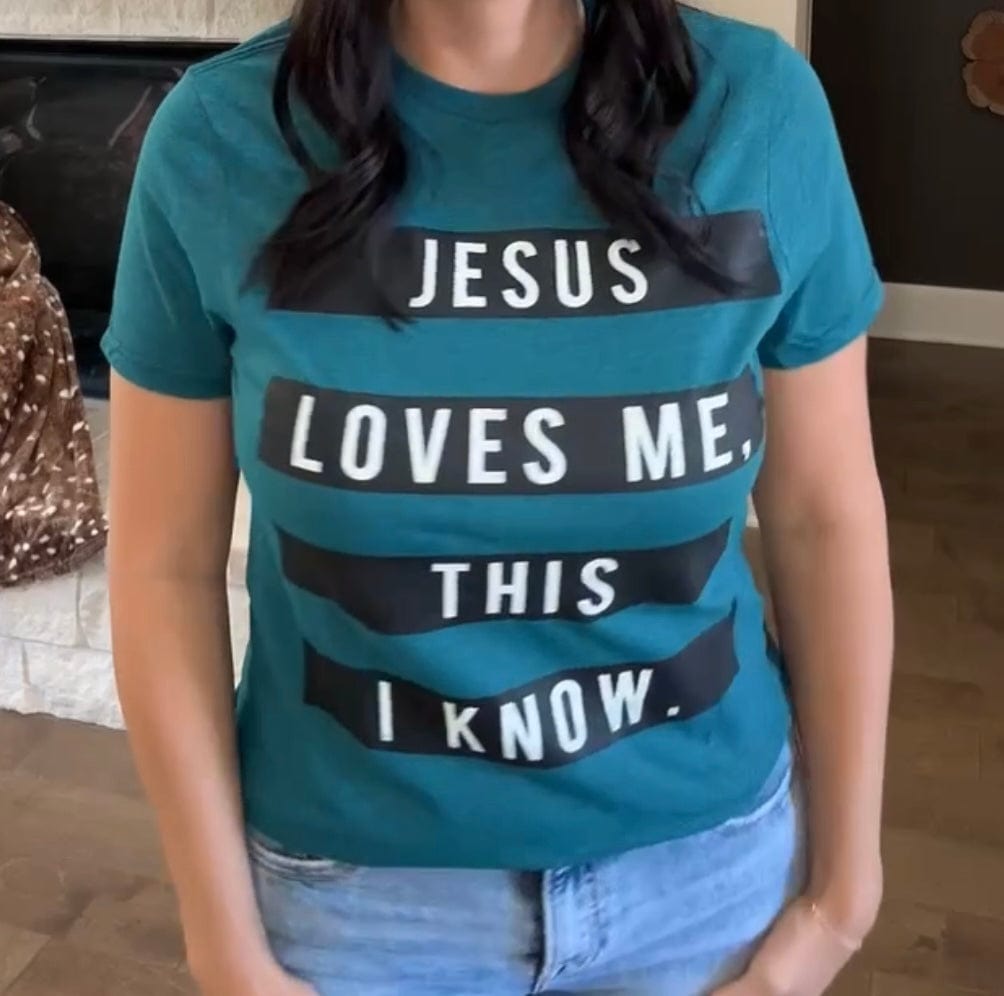 Envy Stylz Boutique Women - Apparel - Shirts - T-Shirts Jesus Loves Me This I Know Graphic Tee