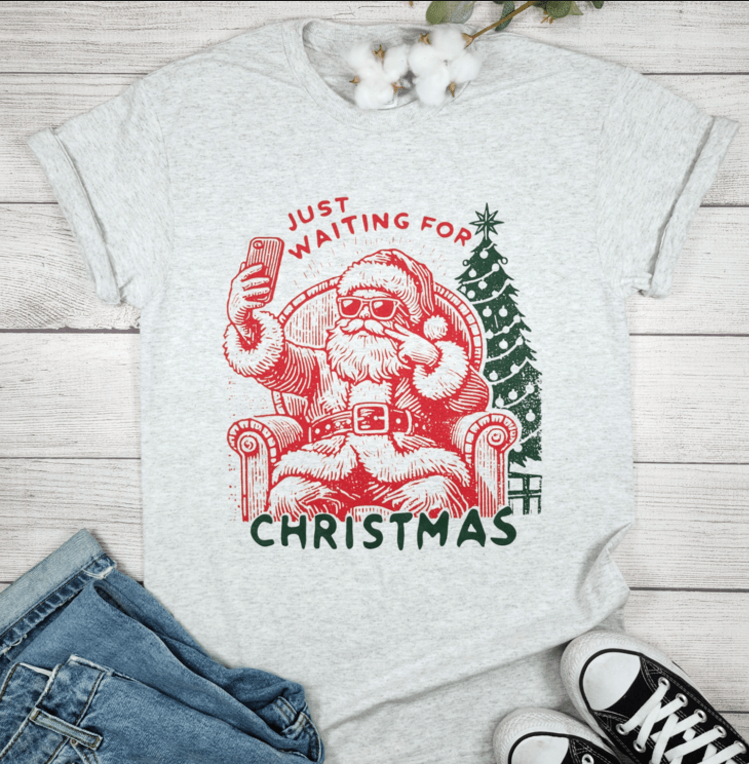 Envy Stylz Boutique Women - Apparel - Shirts - T-Shirts JUST WAITING FOR CHRISTMAS Graphic T-shirt