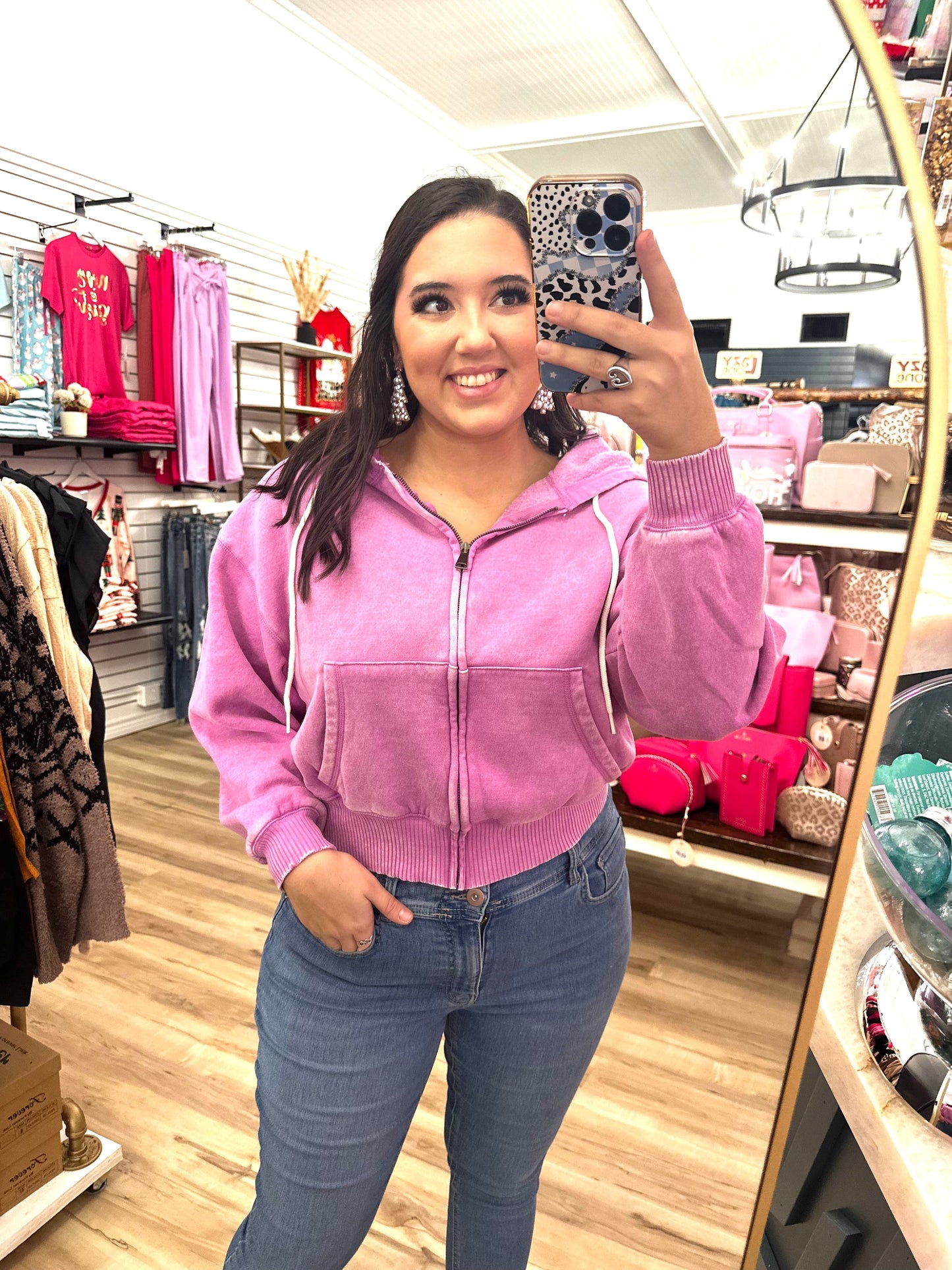 Envy Stylz Boutique Women - Apparel - Shirts - T-Shirts Light Purple Cropped Zip Hoodie
