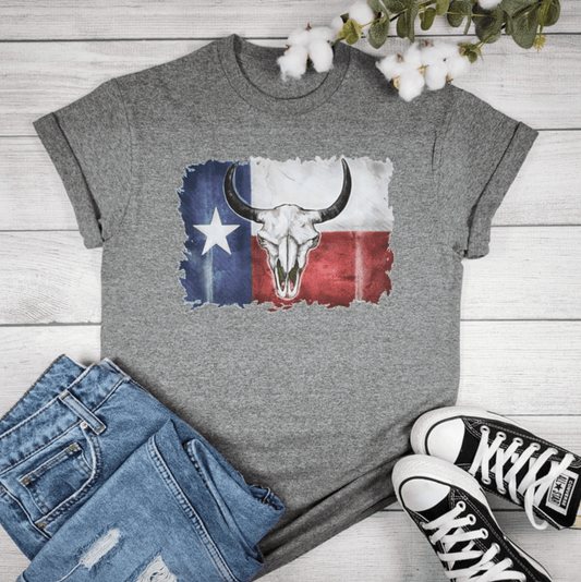 Envy Stylz Boutique Women - Apparel - Shirts - T-Shirts Longhorn Texas Flag Graphic T-shirt