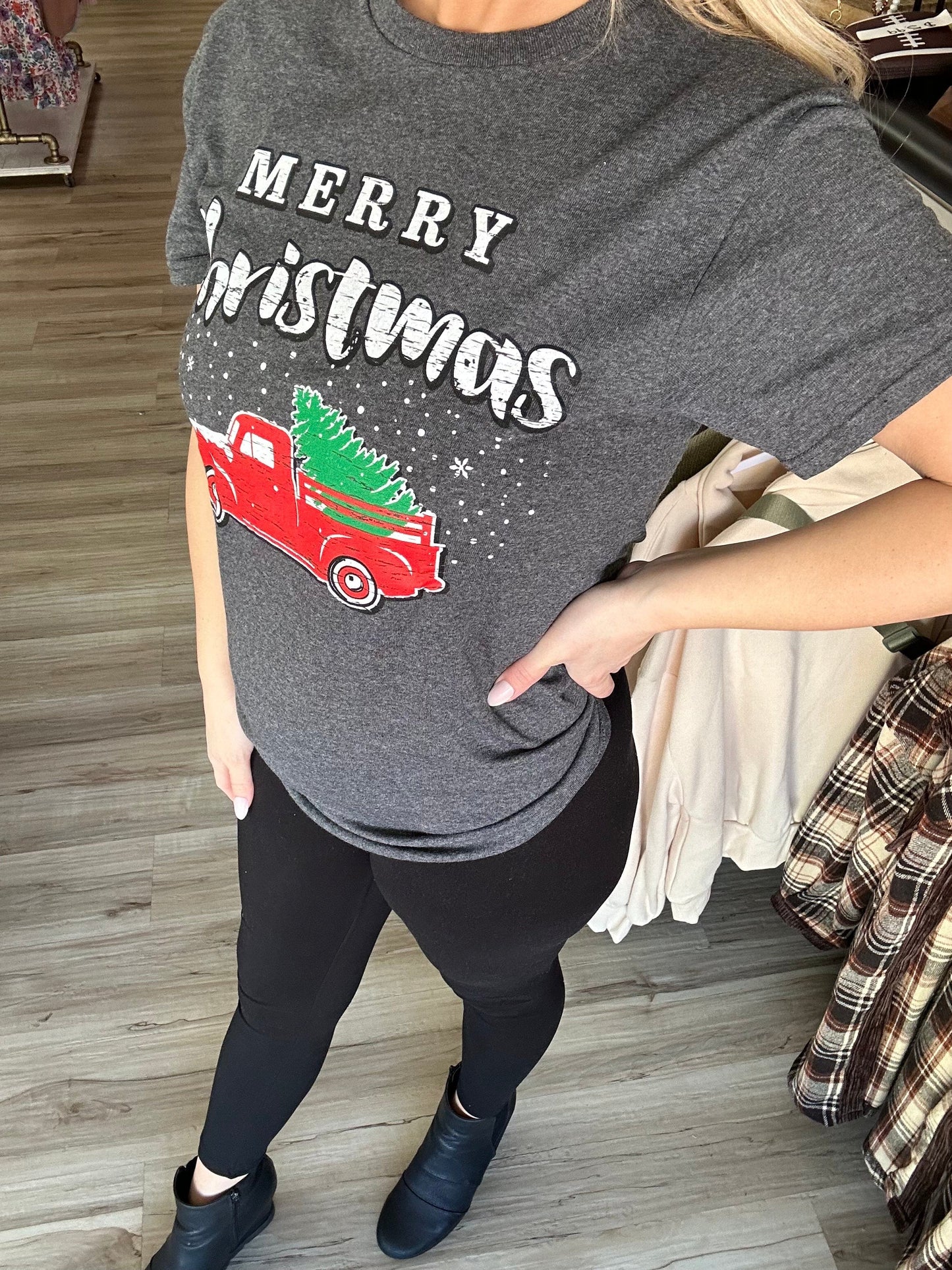 Envy Stylz Boutique Women - Apparel - Shirts - T-Shirts Merry Christmas Truck Graphic Tee