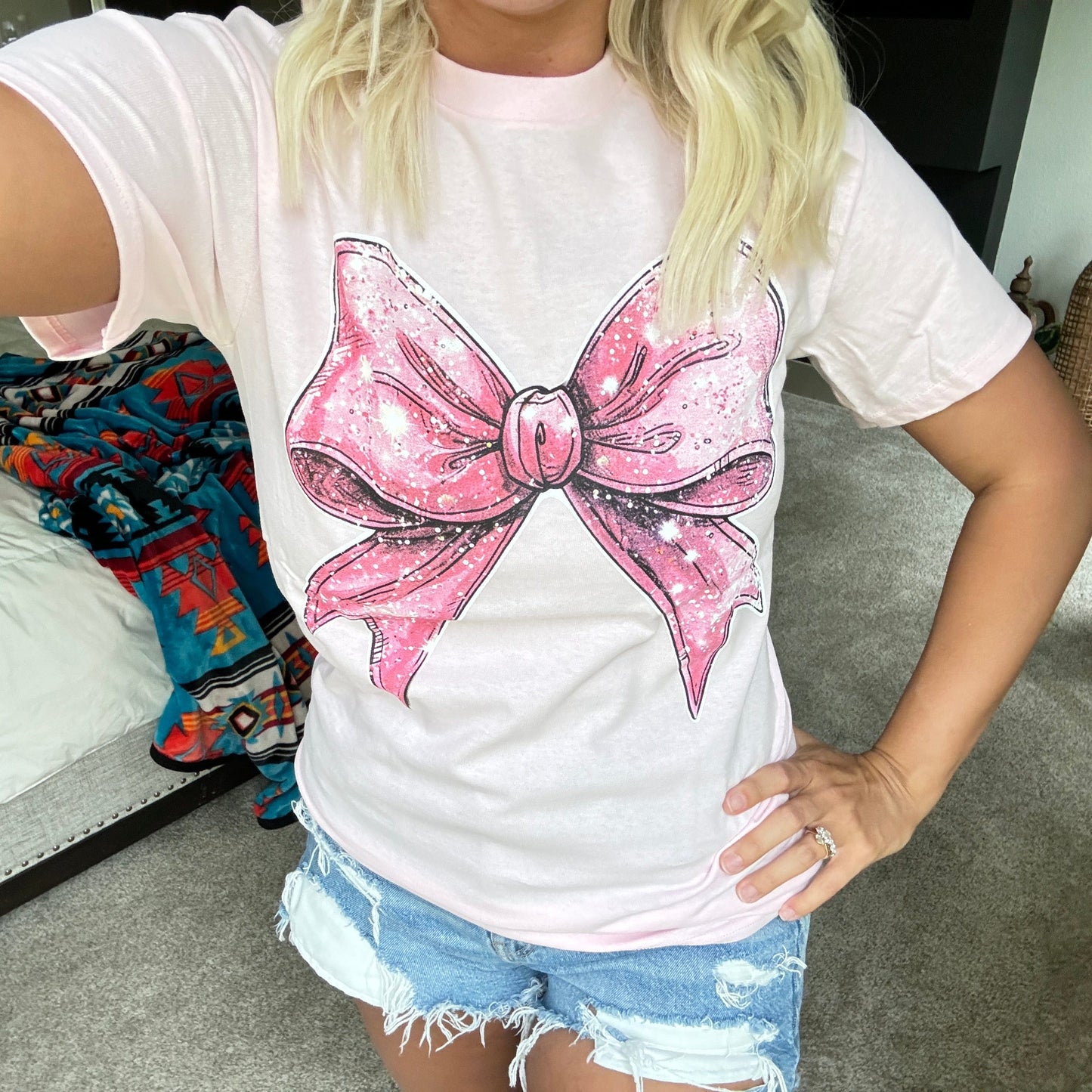 Envy Stylz Boutique Women - Apparel - Shirts - T-Shirts Pink Bow Graphic Tee