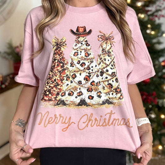 Envy Stylz Boutique Women - Apparel - Shirts - T-Shirts *PINK FRIDAY Merry Christmas Trees Graphic Tee