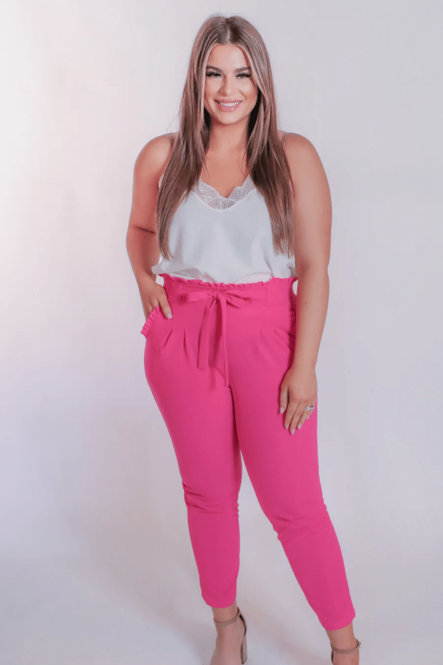 Envy Stylz Boutique Women - Apparel - Shirts - T-Shirts Pink Slice of Style Paper Bag Pants