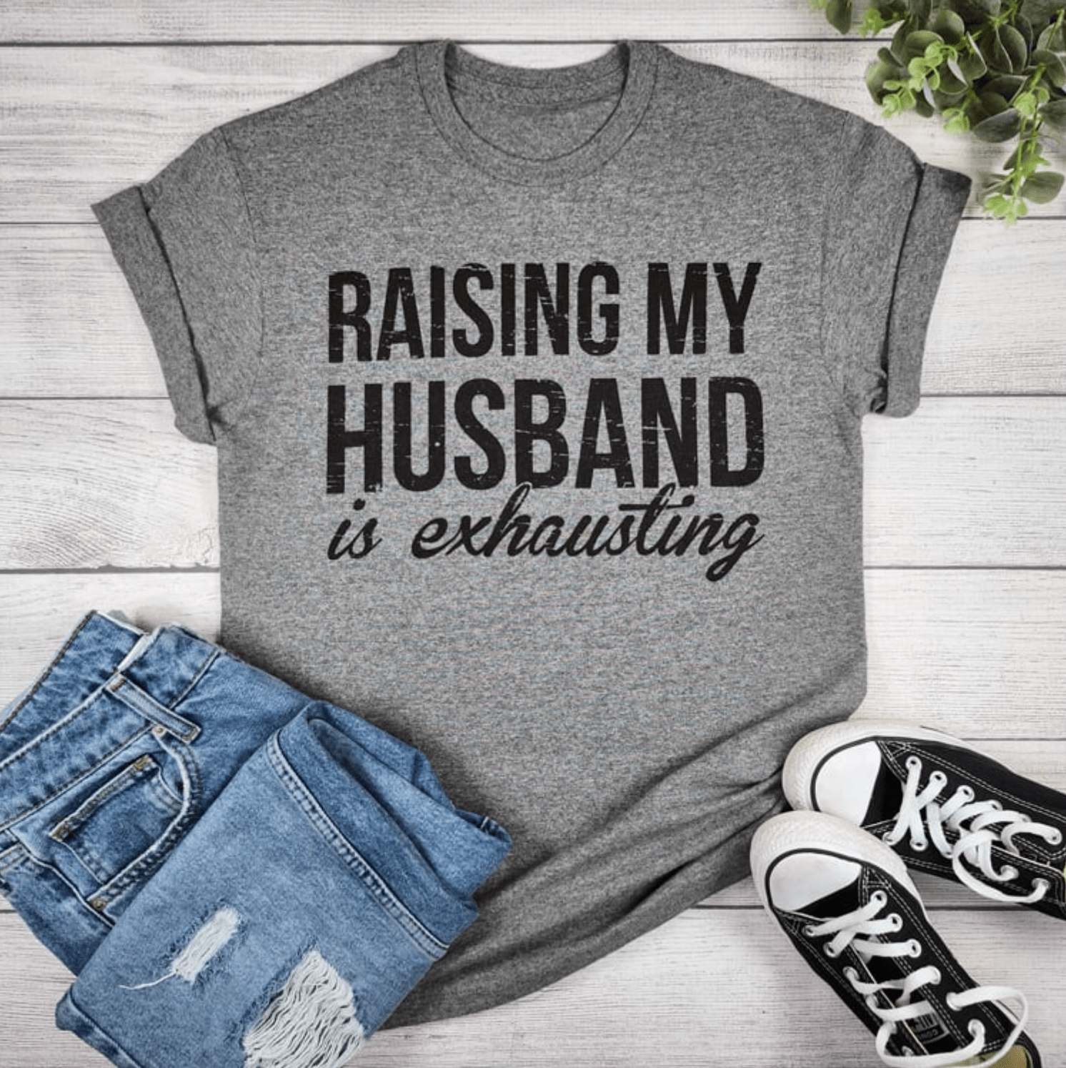 Envy Stylz Boutique Women - Apparel - Shirts - T-Shirts Raising My Husband Is Exhausting Graphic Tee