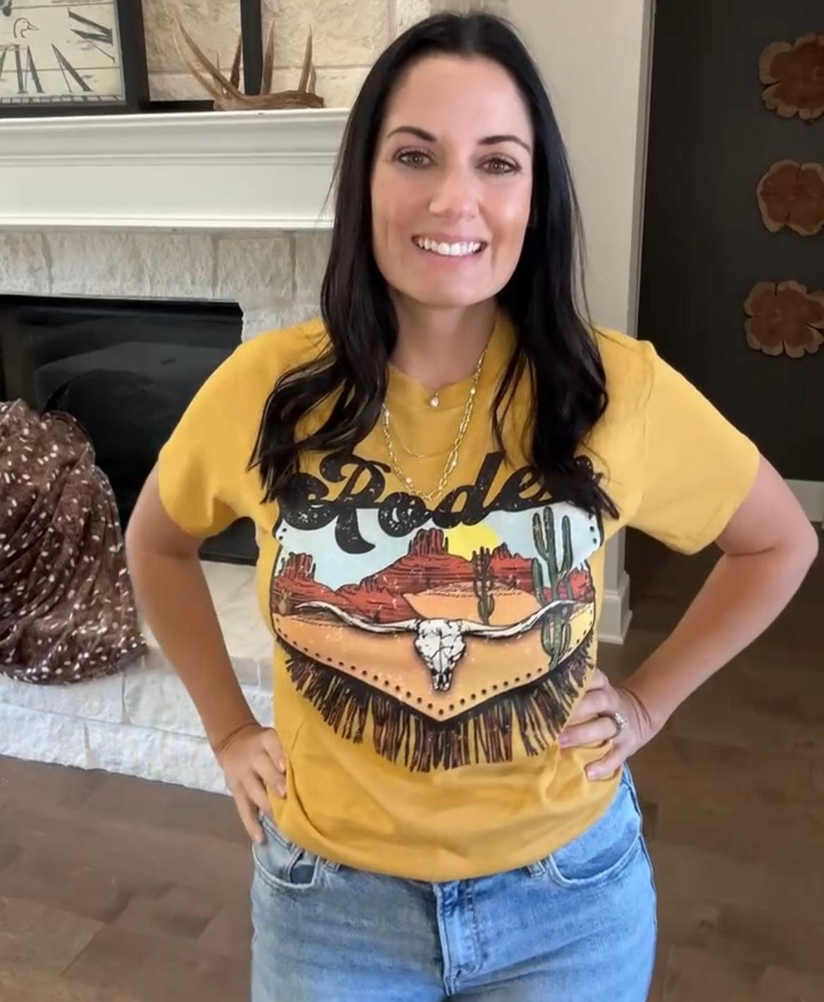 Rodeo Fringe Longhorn Graphic Tee - Envy Stylz Boutique