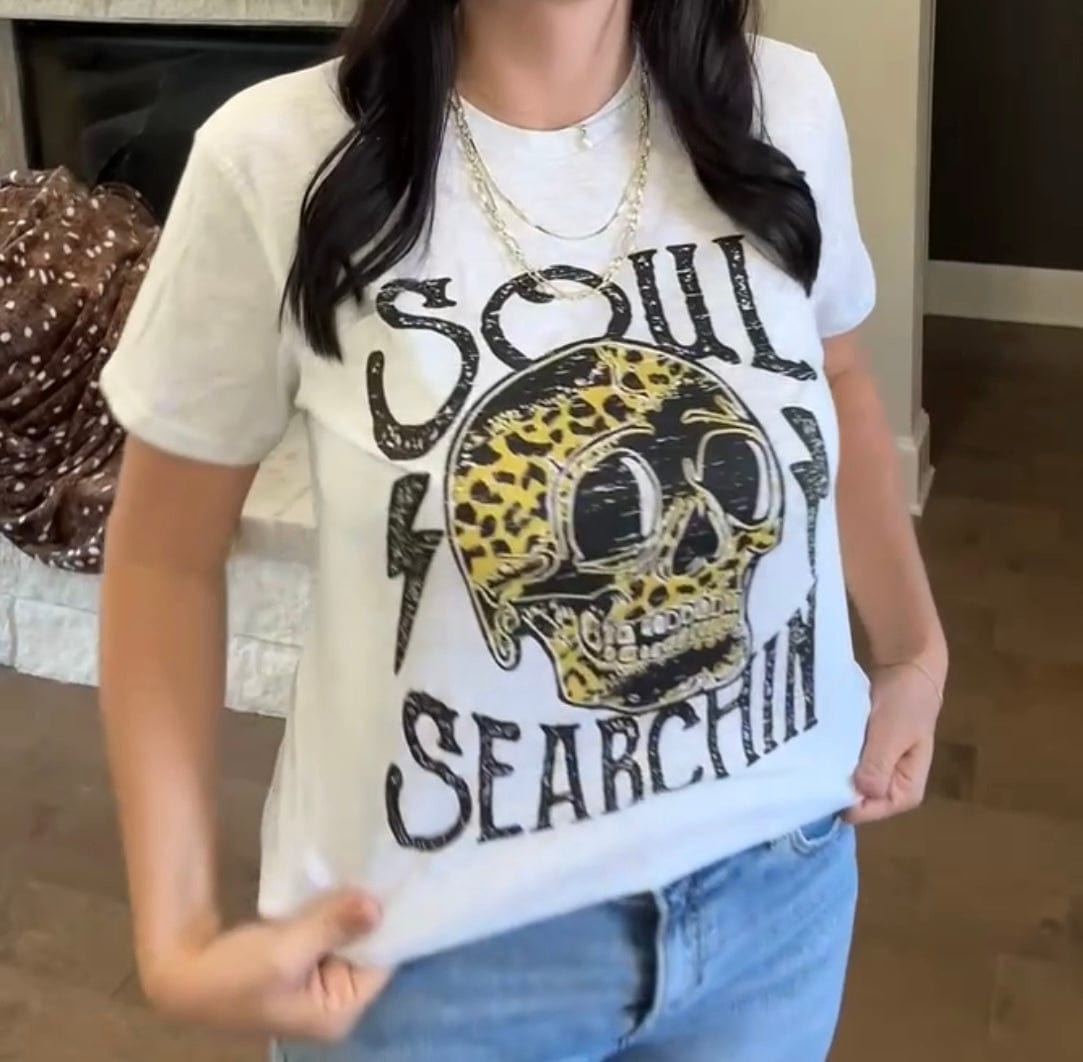 Envy Stylz Boutique Women - Apparel - Shirts - T-Shirts Soul Searchin' Leopard Skull Graphic Tee