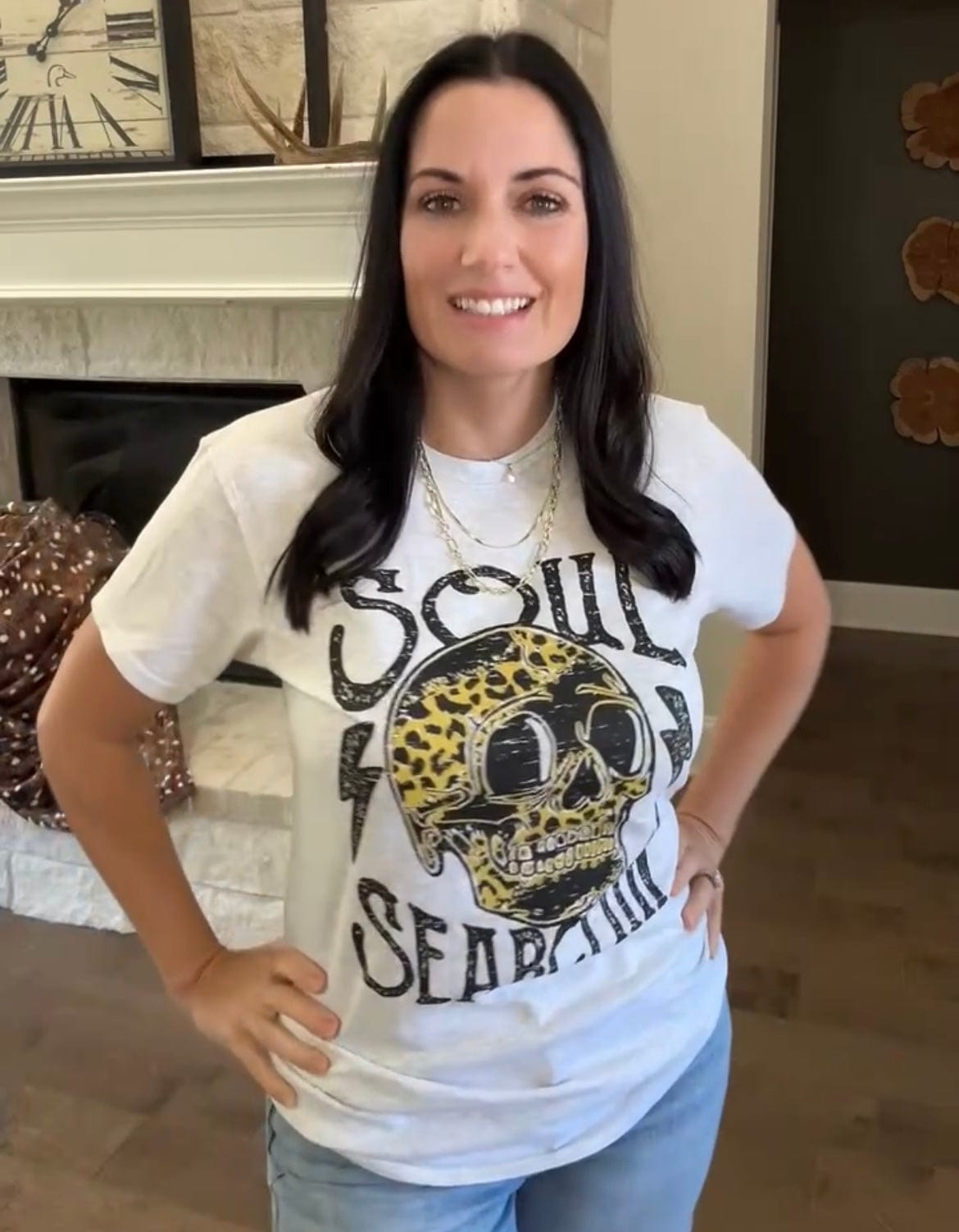 Envy Stylz Boutique Women - Apparel - Shirts - T-Shirts Soul Searchin' Leopard Skull Graphic Tee