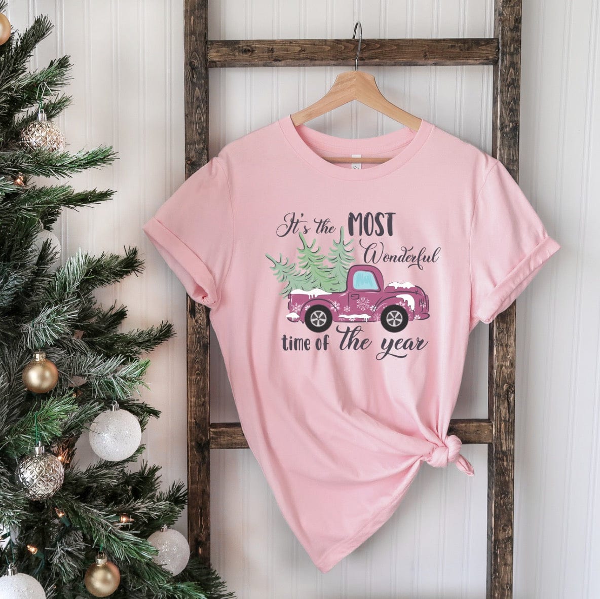 Envy Stylz Boutique Women - Apparel - Shirts - T-Shirts Truck Most Wonderful Time Of The Year Soft Graphic Tee