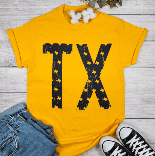 Envy Stylz Boutique Women - Apparel - Shirts - T-Shirts TX Gold Texas Graphic T-shirt