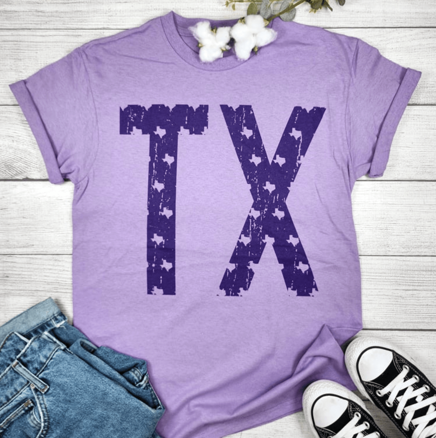 Envy Stylz Boutique Women - Apparel - Shirts - T-Shirts TX Lavender Texas Graphic T-shirt