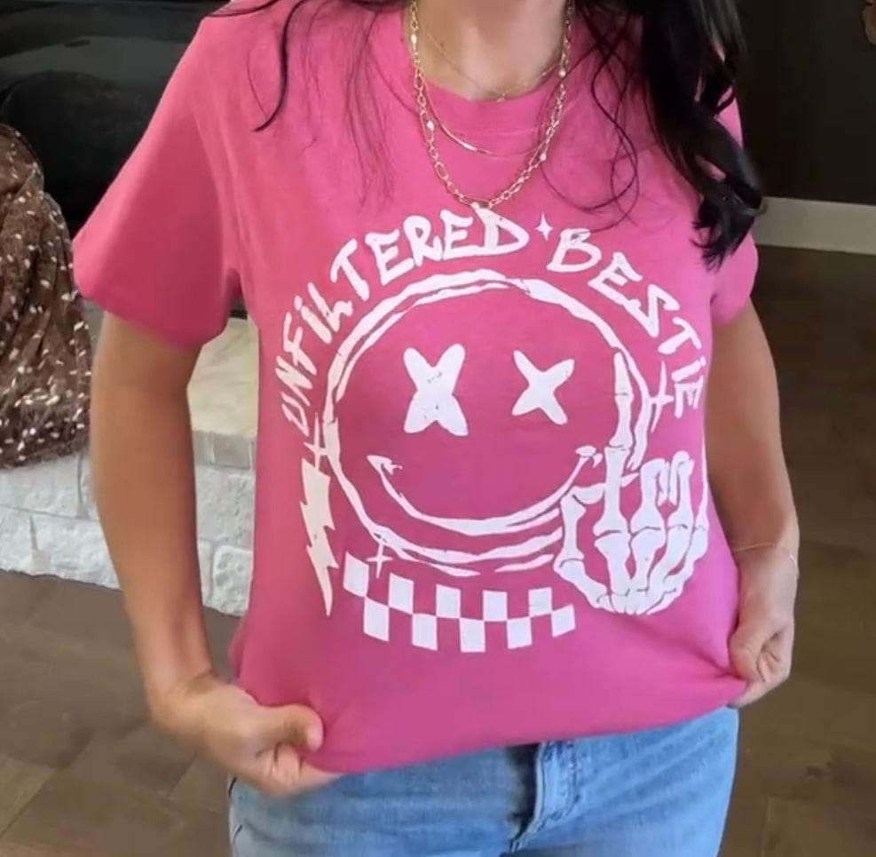 Unfiltered Bestie Graphic T-shirt - Envy Stylz Boutique
