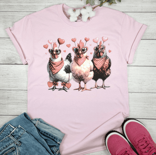 Envy Stylz Boutique Women - Apparel - Shirts - T-Shirts Valentines Day Chickens T-shirt