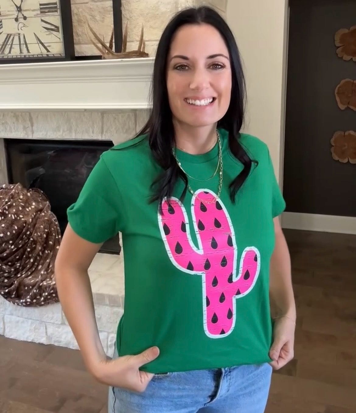 Envy Stylz Boutique Women - Apparel - Shirts - T-Shirts Watermelon Cactus Graphic Tee