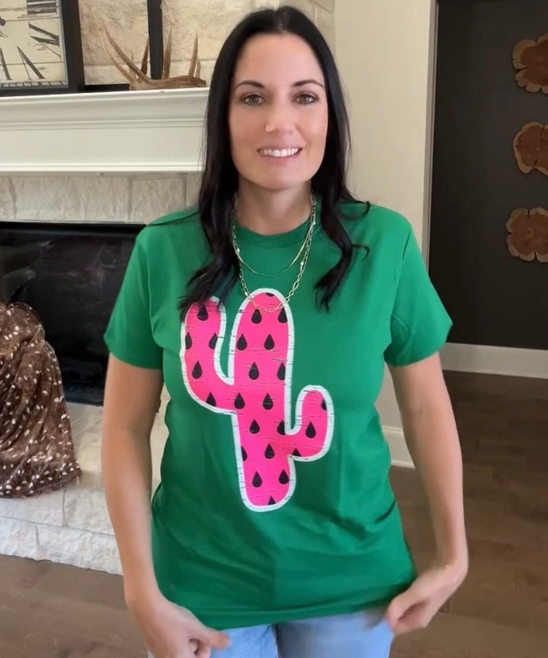 Envy Stylz Boutique Women - Apparel - Shirts - T-Shirts Watermelon Cactus Graphic Tee