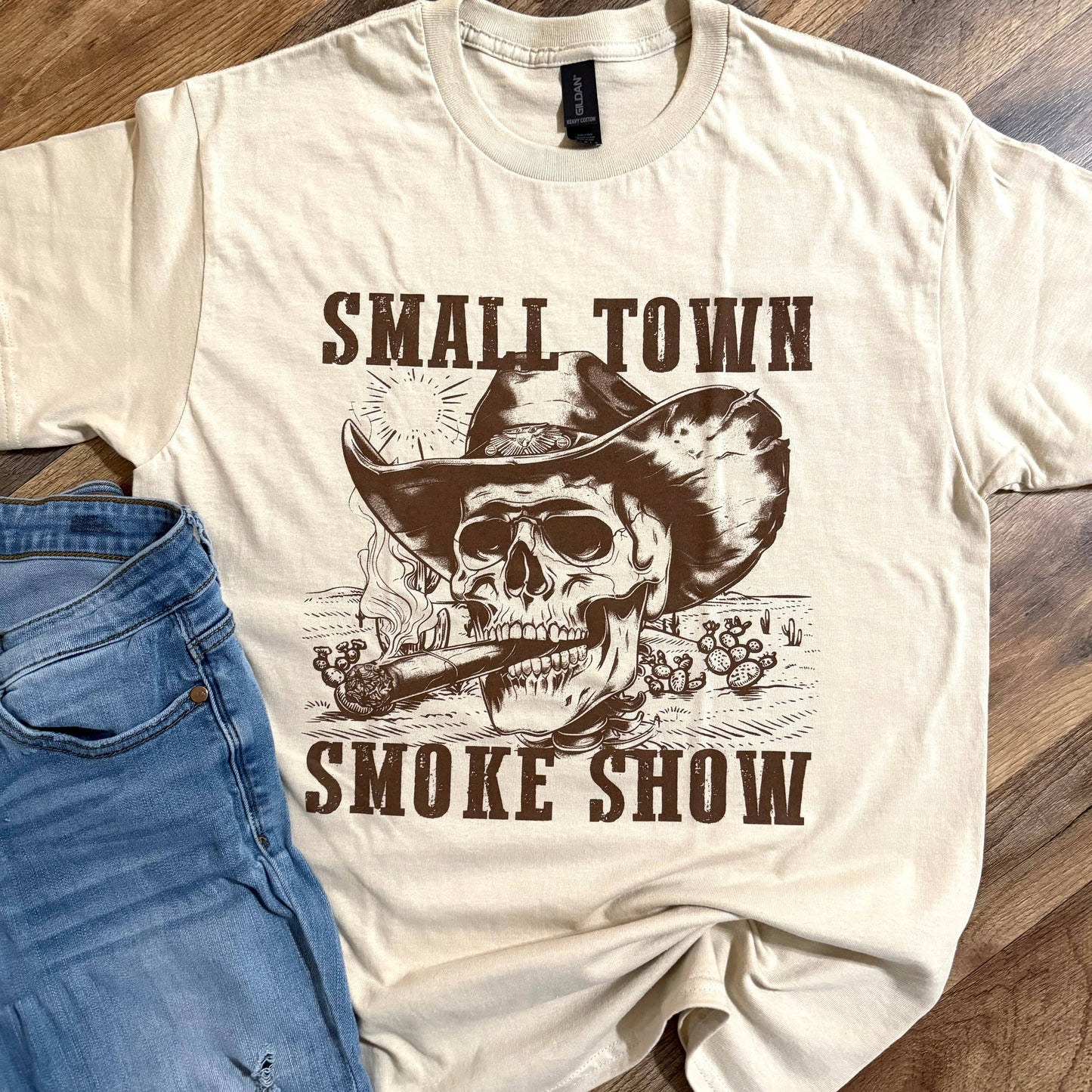 Envy Stylz Boutique Women - Apparel - Shirts - T-Shirts Western Small Town Smoke Graphic Tee