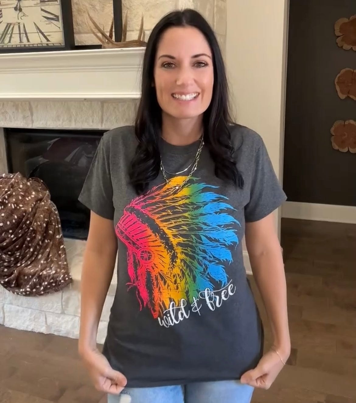 Envy Stylz Boutique Women - Apparel - Shirts - T-Shirts Wild & Free Colorful Graphic Tee