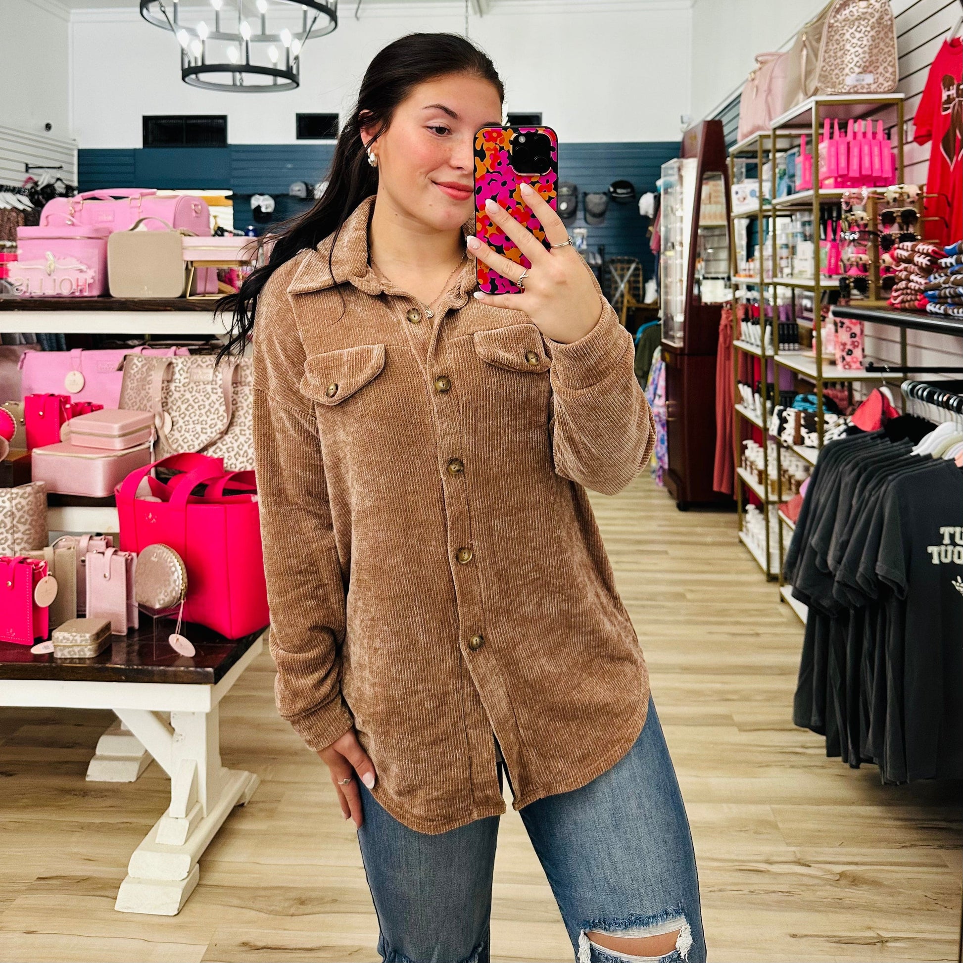 Envy Stylz Boutique Women - Apparel - Tops Solid Chestnut Buttoned Jacket