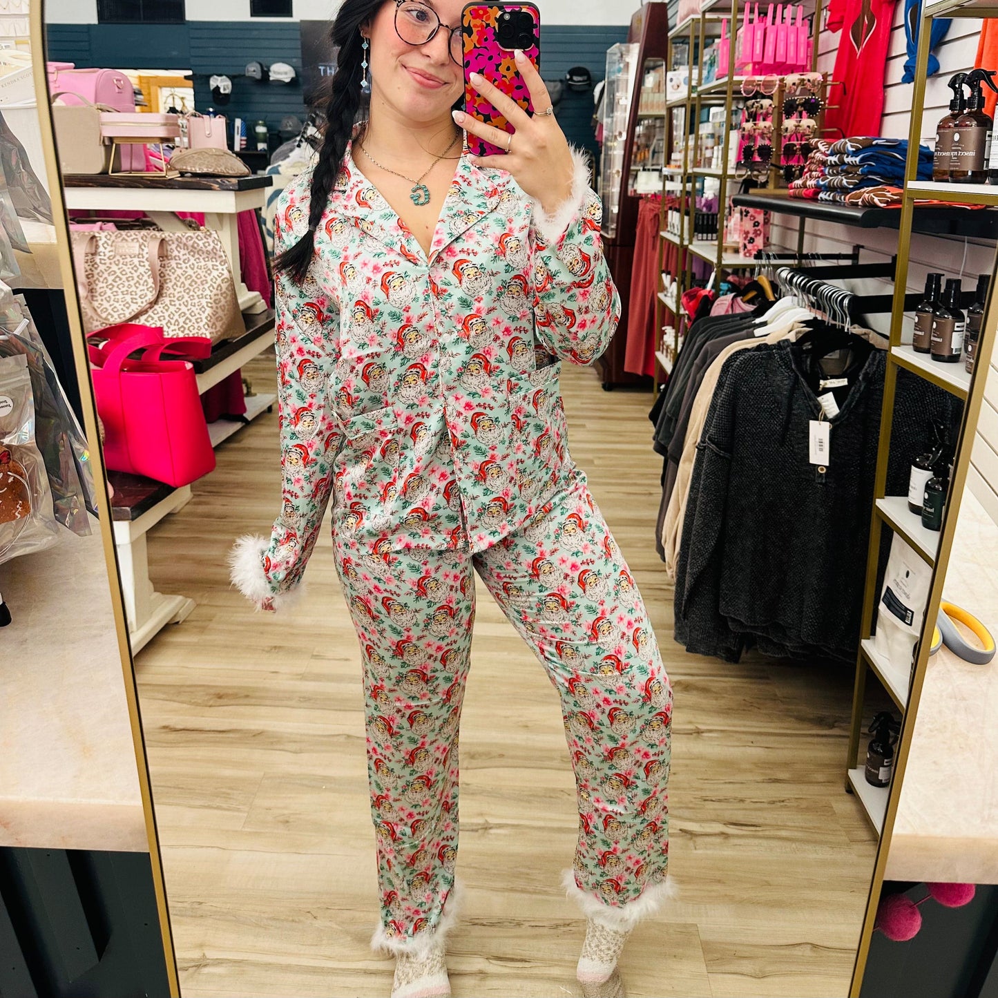 Envy Stylz Boutique Women - Apparel White Christmas Santa Pj Set